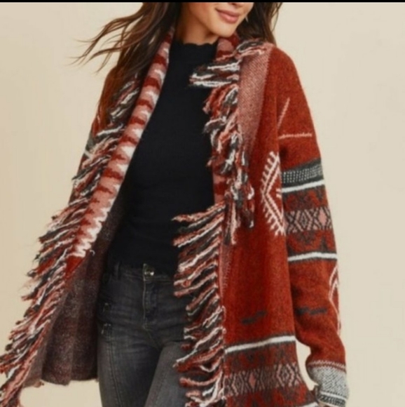 ❣LAST❣"JADE" BOHO TRIBAL CARDIGAN - Picture 3 of 6
